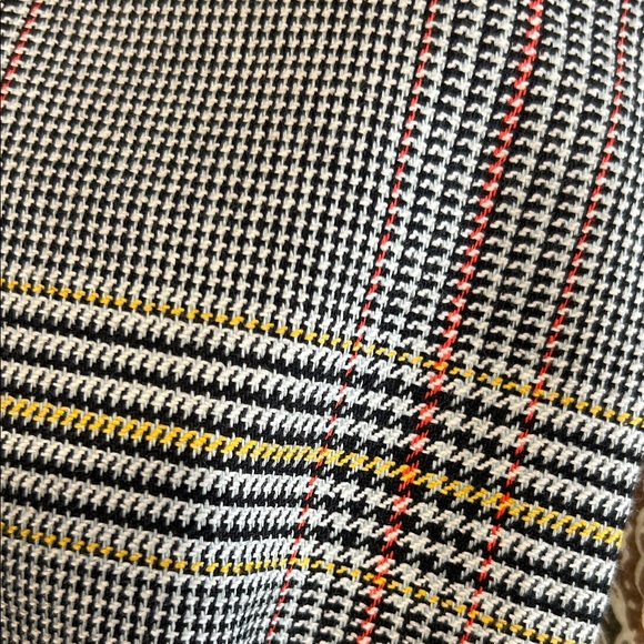 Veronica Beard Navy Plaid Pants with Subtle Red Stripes - Picture 9 of 9